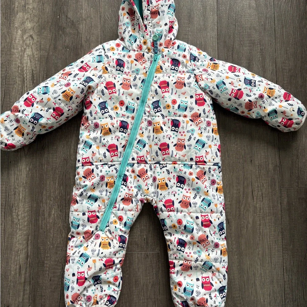 Roxy Multicolor Owl Print Kids Footie - Picture 2 of 6